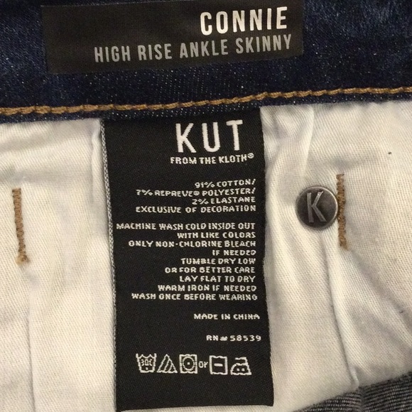 New Kut From The Cloth Pink Side Stripe High Rise Ankle Skinny Jeans Size 4 - Picture 13 of 14